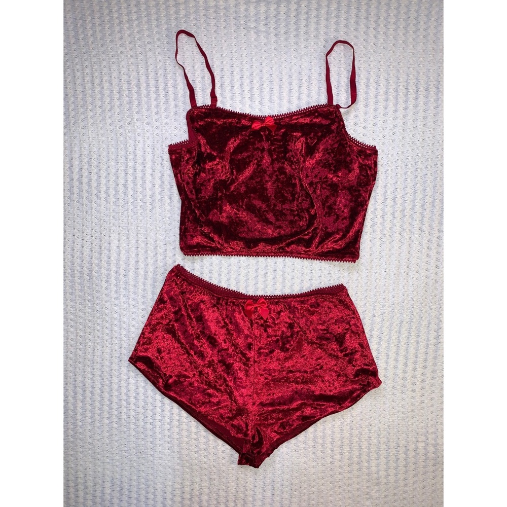 Red Suede Two Piece Set ❤️❤️ - Picture 2 of 3